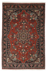 絨毯 ビジャー 140X213 ブラック/ダークレッド (ウール, ペルシャ/イラン)