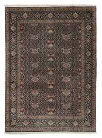  Orientalischer Täbriz 40 Raj Teppich 144X196 Schwarz/Braun Wolle, Persien/Iran Carpetvista