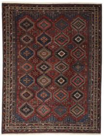 262X344 Yalameh Vloerkleed Oosters Zwart/Donkerrood Groot (Wol, Perzië/Iran) Carpetvista