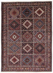  Orientalsk Yalameh Teppe 212X292 Svart/Mørk Rød Ull, Persia/Iran Carpetvista