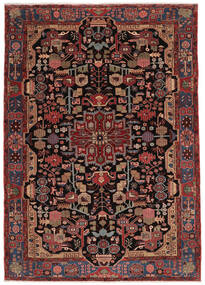 絨毯 ペルシャ ナハバンド オールド 205X290 ブラック/ダークレッド (ウール, ペルシャ/イラン)