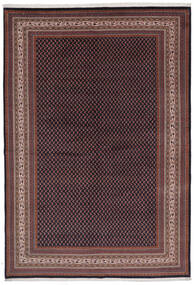 Sarough Mir Teppich 215X310 Schwarz/Dunkelrot Wolle, Persien/Iran Carpetvista