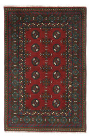 100X150 Afghan Fine Vloerkleed Oosters Zwart/Donkerrood (Wol, Afghanistan) Carpetvista