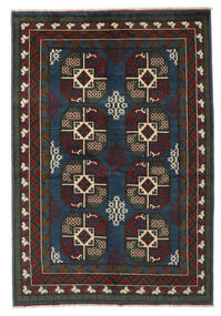  Afghan Fine Rug 145X204 Wool Black Small Carpetvista