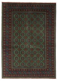  Afghan Fine Vloerkleed 146X201 Wol Zwart Klein Carpetvista