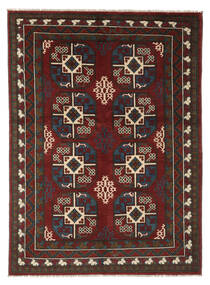  Afghan Fine Rug 147X200 Wool Black/Dark Red Small Carpetvista
