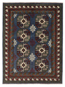 絨毯 オリエンタル アフガン Fine 151X202 ブラック/ベージュ (ウール, アフガニスタン)