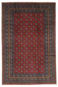 Afghan Fine Rug 196X300 Black/Dark Red Wool, Afghanistan Carpetvista