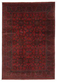 127X187 Alfombra Afghan Khal Mohammadi Oriental Negro/Rojo Oscuro (Lana, Afganistán) Carpetvista