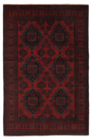 130X200 Alfombra Afghan Khal Mohammadi Oriental Negro/Rojo Oscuro (Lana, Afganistán) Carpetvista