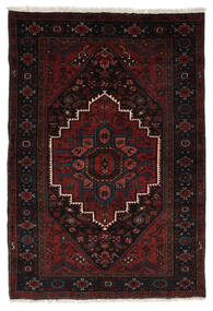 Alfombra Oriental Hamadan 138X203 Negro/Rojo Oscuro (Lana, Persia/Irán)