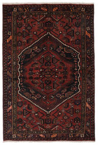 Zanjan Teppe 130X196 Svart/Mørk Rød Ull, Persia/Iran Carpetvista