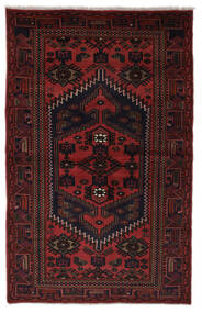 130X208 Tappeto Zanjan Orientale Nero/Rosso Scuro (Lana, Persia/Iran) Carpetvista