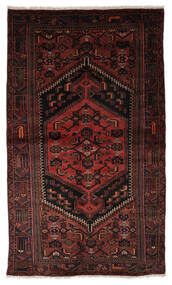 絨毯 ザンジャン 131X231 ブラック/ダークレッド (ウール, ペルシャ/イラン)