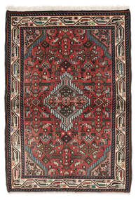Tapete Oriental Hamadã 100X142 Preto/Vermelho Escuro (Lã, Pérsia/Irão)