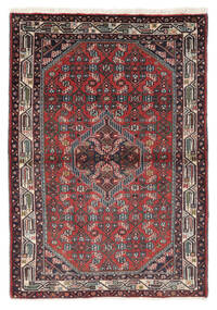 Alfombra Oriental Hamadan 105X146 Negro/Rojo Oscuro (Lana, Persia/Irán)