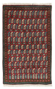 絨毯 オリエンタル アフシャル 93X155 ブラック/ダークレッド (ウール, ペルシャ/イラン)