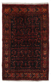 145X220 絨毯 ナハバンド オリエンタル ブラック/ダークレッド (ウール, ペルシャ/イラン) Carpetvista