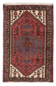 Hamadan Teppe 100X156 Mørk Rød/Svart Ull, Persia/Iran Carpetvista
