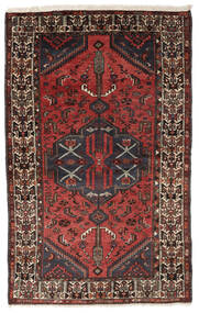  Persischer Hamadan Teppich 130X210 Schwarz/Dunkelrot (Wolle, Persien/Iran)