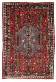 Afshar Teppich 149X227 Schwarz/Dunkelrot Wolle, Persien/Iran Carpetvista