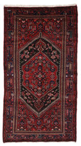 Hamadan Teppe 130X245 Svart/Mørk Rød Ull, Persia/Iran Carpetvista