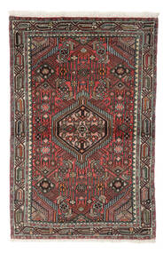  Perzisch Hamadan Vloerkleed 97X150 Zwart/Donkerrood (Wol, Perzië/Iran)