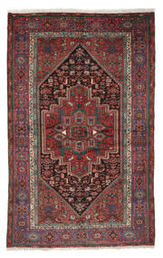  Hamadan Rug 132X214 Persian Wool Black/Dark Red Small Carpetvista
