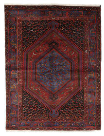 Tapis D'orient Hamadan 152X202 Noir/Rouge Foncé (Laine, Perse/Iran)