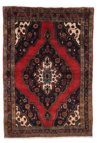  Persischer Hamadan Teppich 160X230 Schwarz/Dunkelrot (Wolle, Persien/Iran)