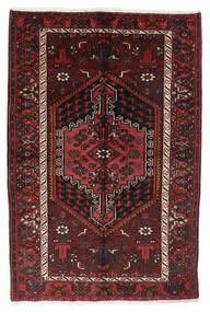  140X211 Hamadan Vloerkleed Zwart/Donkerrood Perzië/Iran Carpetvista
