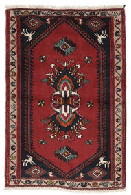 絨毯 クラルダシュト 85X125 ブラック/ダークレッド (ウール, ペルシャ/イラン)