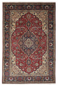  204X306 Tabriz Teppe Svart/Mørk Rød Persia/Iran Carpetvista