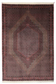  Senneh Rug 198X287 Persian Wool Black/Dark Red 