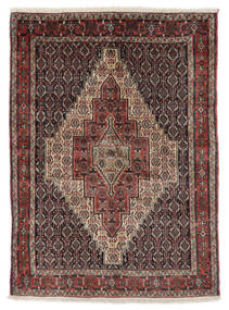 Senneh Teppich 123X168 Schwarz/Dunkelrot Wolle, Persien/Iran Carpetvista