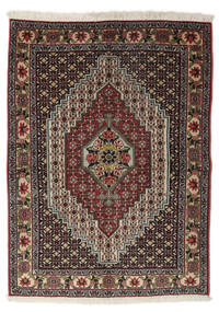 Orientalsk Senneh Teppe 120X158 Svart/Brun Ull, Persia/Iran Carpetvista