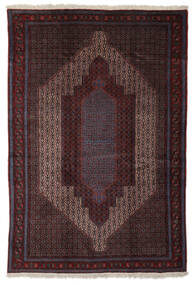 Senneh Rug Rug 195X289 Black/Dark Red Wool, Persia/Iran Carpetvista