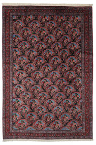 200X290 Tapete Oriental Senneh Preto/Vermelho Escuro (Lã, Pérsia/Irão) Carpetvista