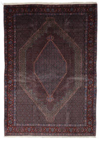 Senneh Rug Rug 206X280 Black/Dark Red Wool, Persia/Iran Carpetvista