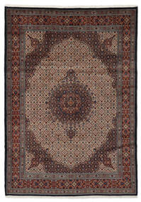 Moud Teppich 216X308 Schwarz/Braun Wolle, Persien/Iran Carpetvista