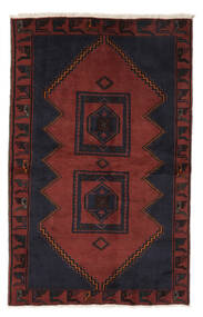 123X202 絨毯 オリエンタル クラルダシュト ブラック/ダークレッド (ウール, ペルシャ/イラン) Carpetvista