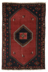 絨毯 ペルシャ クラルダシュト 128X200 ブラック/ダークレッド (ウール, ペルシャ/イラン)