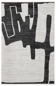  160X230 Abstract Washable Art Field Rug - Black/White