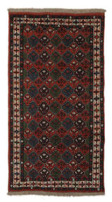 Gutchan Teppich 105X194 Schwarz/Dunkelrot Wolle, Persien/Iran Carpetvista