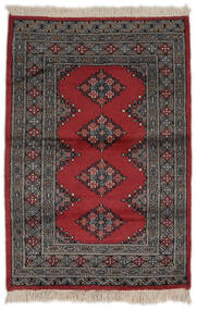  Pakistan Bokhara 2Ply Rug 79X124 Wool Black/Dark Red Small Carpetvista