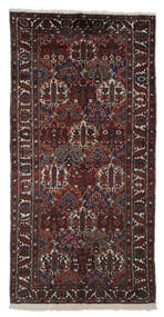  Persischer Bachtiar Teppich 145X301 Läufer Schwarz/Dunkelrot (Wolle, Persien/Iran)