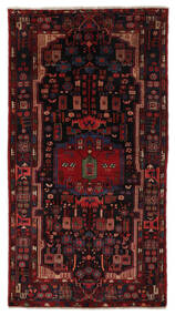 Koberec Orientální Nahavand 165X306 Běhoun Černá/Tmavě Červená (Vlna, Persie/Írán)