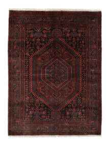  Persischer Zanjan Teppich 155X208 Schwarz/Dunkelrot (Wolle, Persien/Iran)