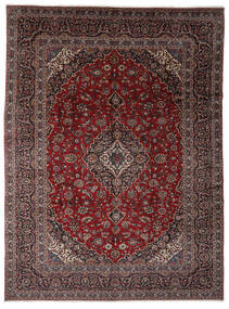 Tapete Oriental Kashan 290X390 Preto/Vermelho Escuro Grande (Lã, Pérsia/Irão)