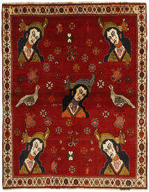 Tappeto Persiano Ghashghai Fine 141X186 Rosso Scuro/Nero (Lana, Persia/Iran)